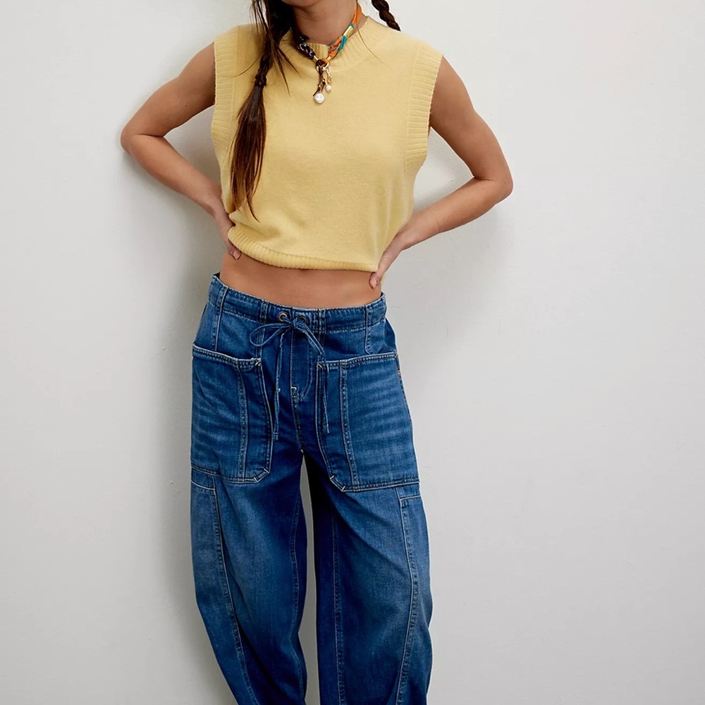 Free People Silverton Pull On Barrel Jeans